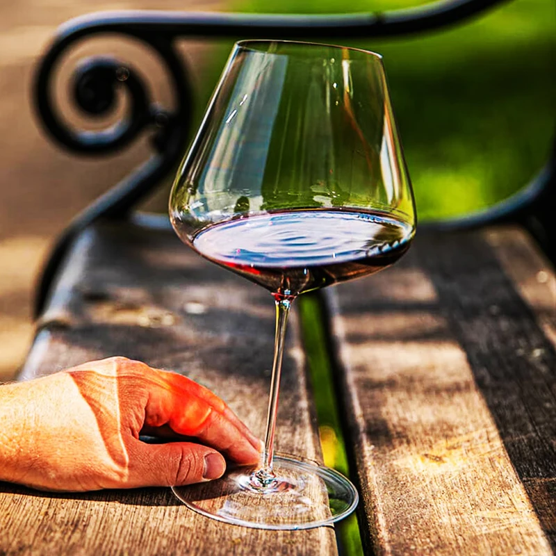 Handmade Crystal Burgundy Goblet 5
