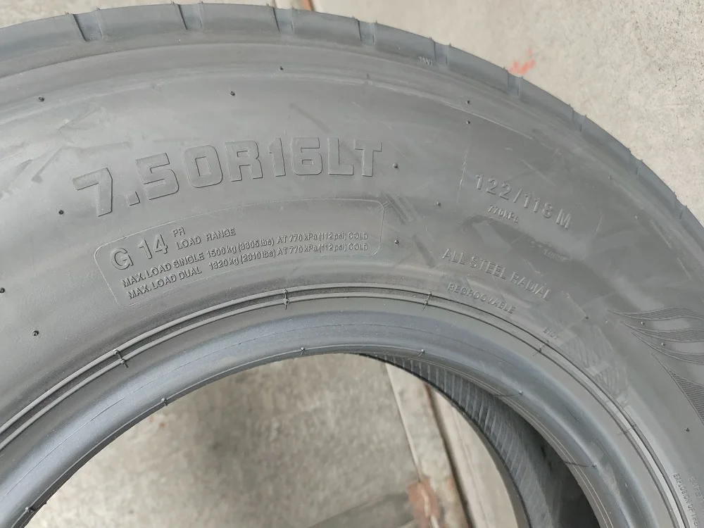 Chinese New Passenger Car Tires Truck Tire 7.50-16 750/16 750r16 7.50R16 Commercial Wheels 1000/20 Tube Type Tyres