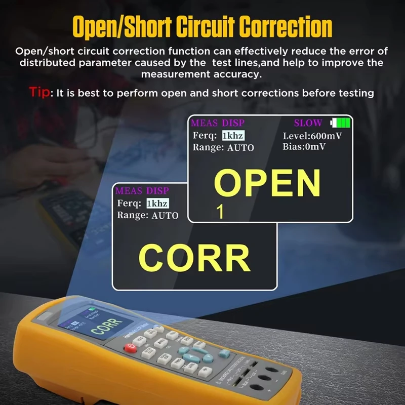 Handheld LCR Digital Bridge Capacitance Inductance Resistance Tester Professional Tester Meter Multi Continuously Adjustable 6