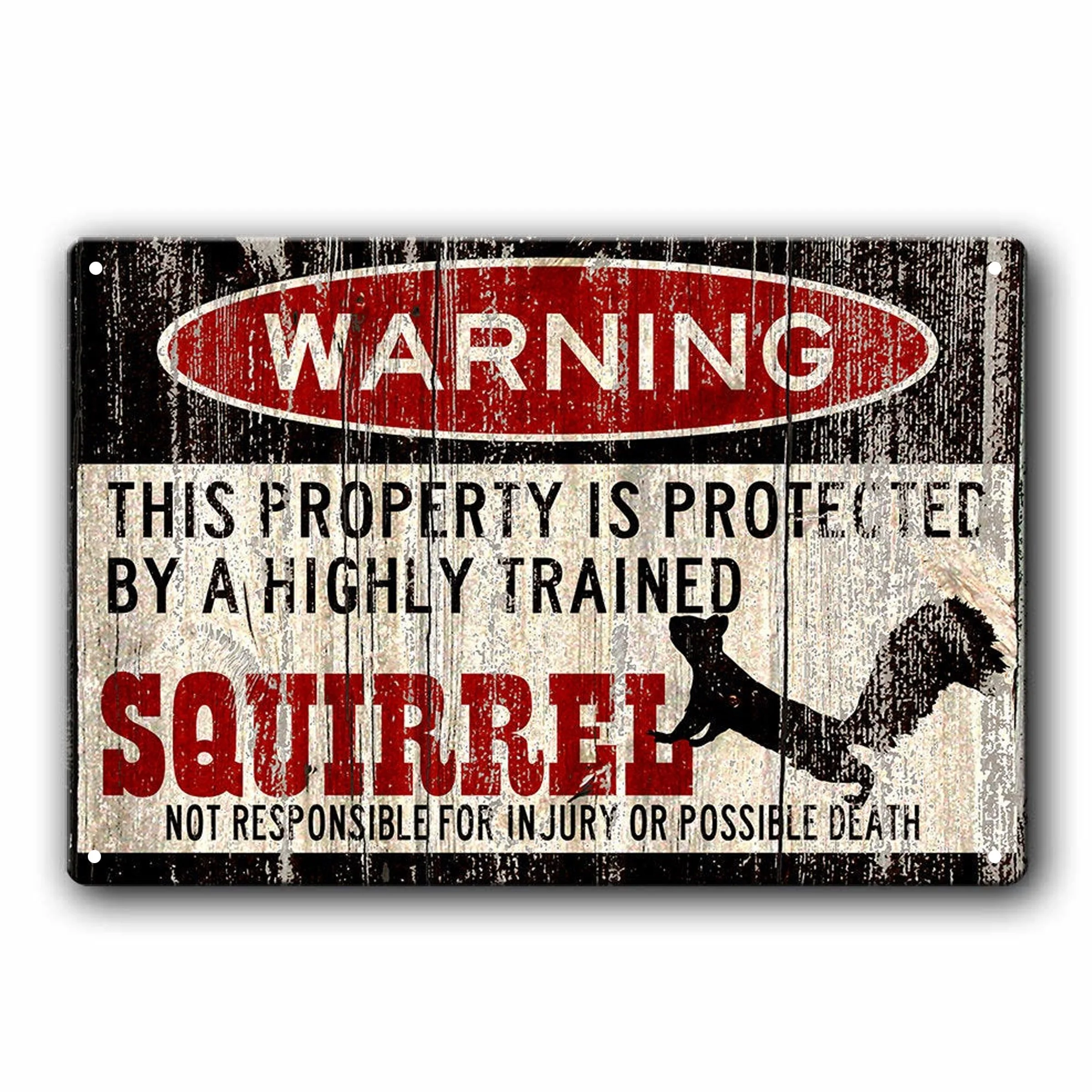 

Funny Squirrel Sign Squirrel Warning Sign Pet Squirrel Vintage Tin Metal Sign Bar Club Cafe Garage Wall Decor Farm Decor Art