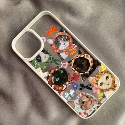 Vibrant Cat Art Clear Phone Case - Hard Cover with Colorful Feline Design for iPhone 12 Mini (B)
