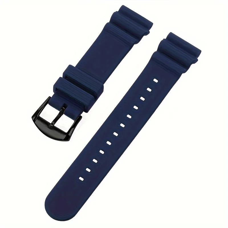 Waterproof Silicone Diving Watch Band with Metal Ring - 20mm/22mm