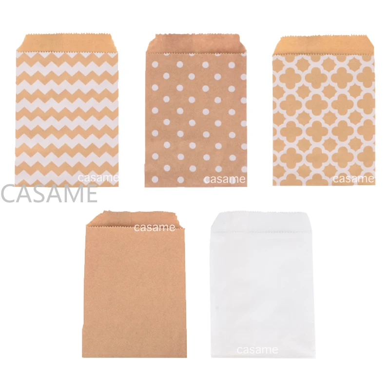 10X15Cm 13X18Cm 8X15Cm Sacchetto Regalo Di Carta Candy Food Safe Kraft Craft Bags Regalo Per Gli Ospiti Decorazione Di Nozze Compleanno Natale