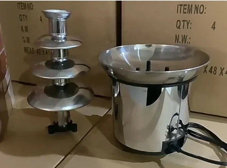 et Chocolate Fountain Machine Tower Waterfall Melt Machine 4 Tier Chocolate Fountain