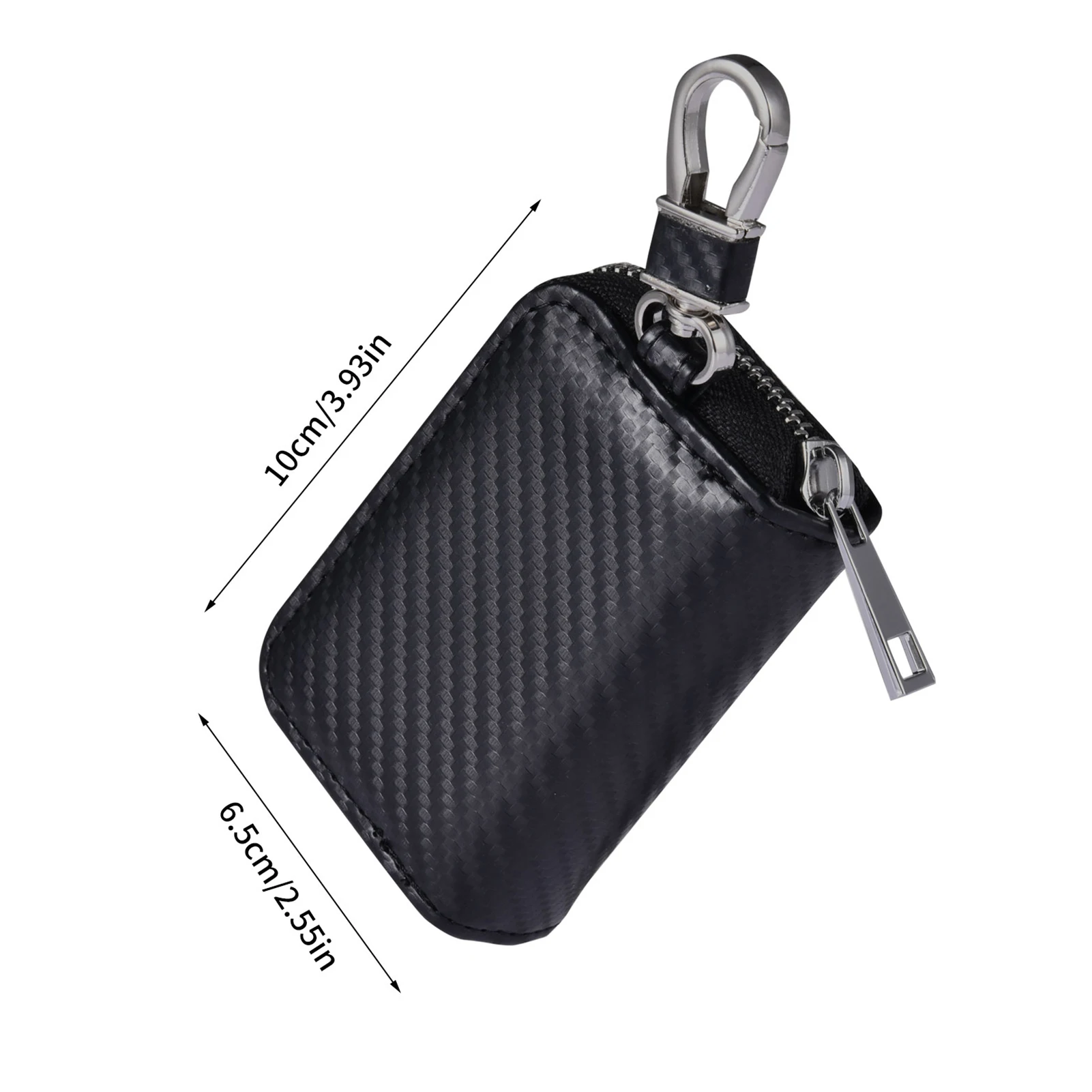 Car Key Signal Blocker Bag RFID Shielded Signal Zipper Case PU Leather Anti-Hacking Anti-Theft Key Fob Pouch Auto Faraday Box