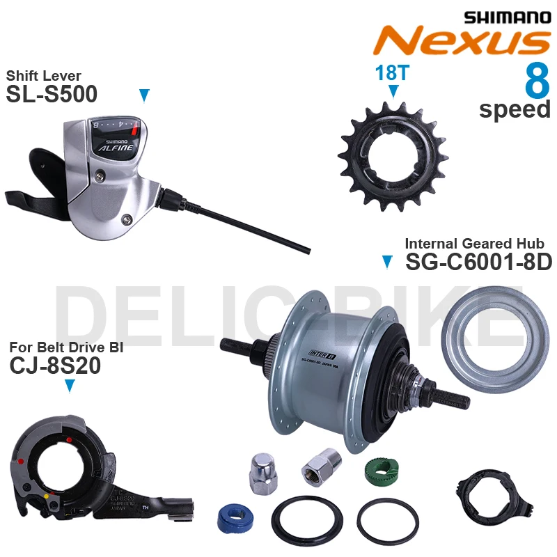 SHIMANO NEXUS C6000 Internal Geared Hub SG-C6000-8C SG-C6001