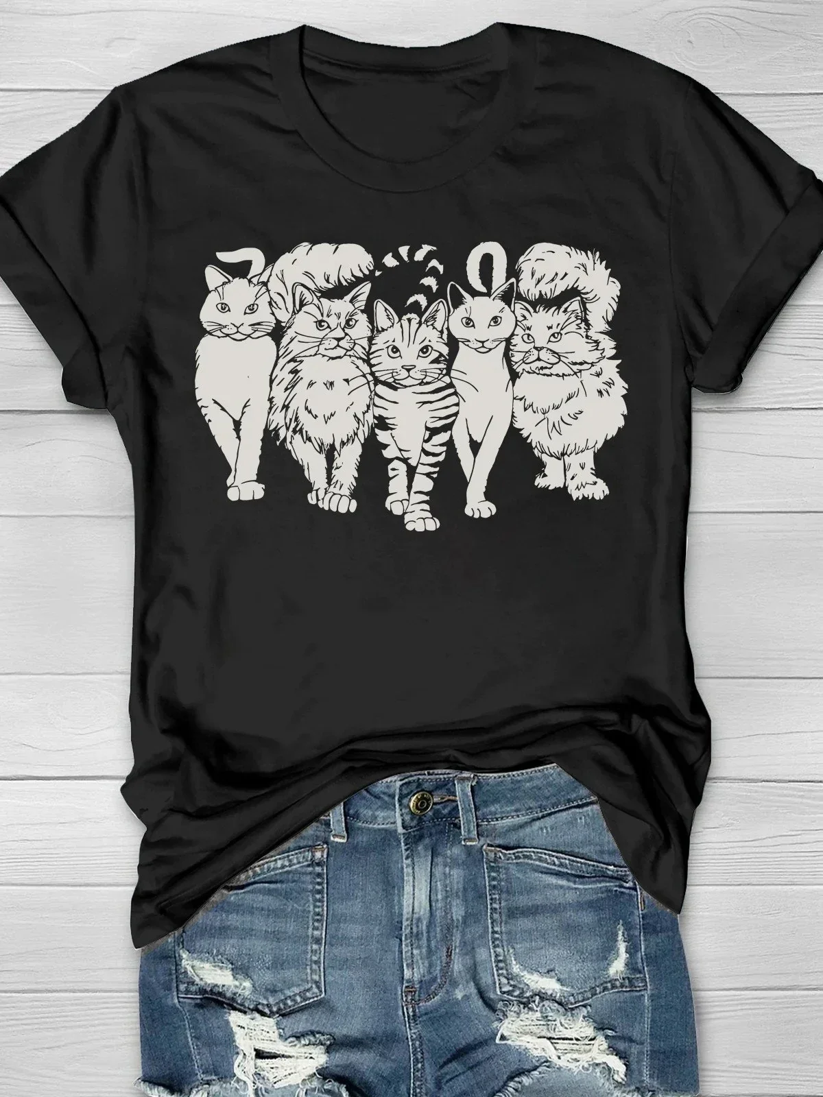 

Women's Midnights Taylor Vintage Cat Print T-Shirt 3D Tshirt for Women Summer T Shirts