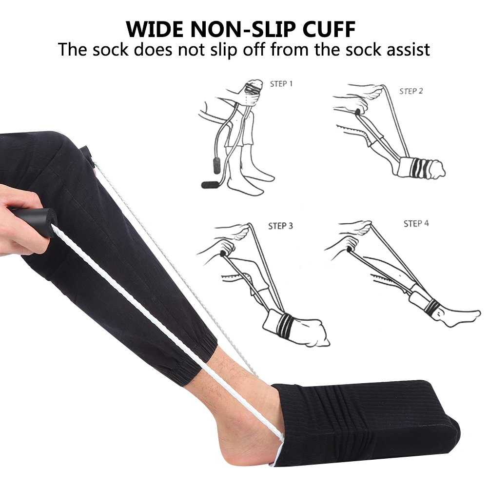 Flexible Sock Stocking Aid Easy on Off Pulling Assist Device Put on Your Sock Without Bending Sock Puller Aid Easy on