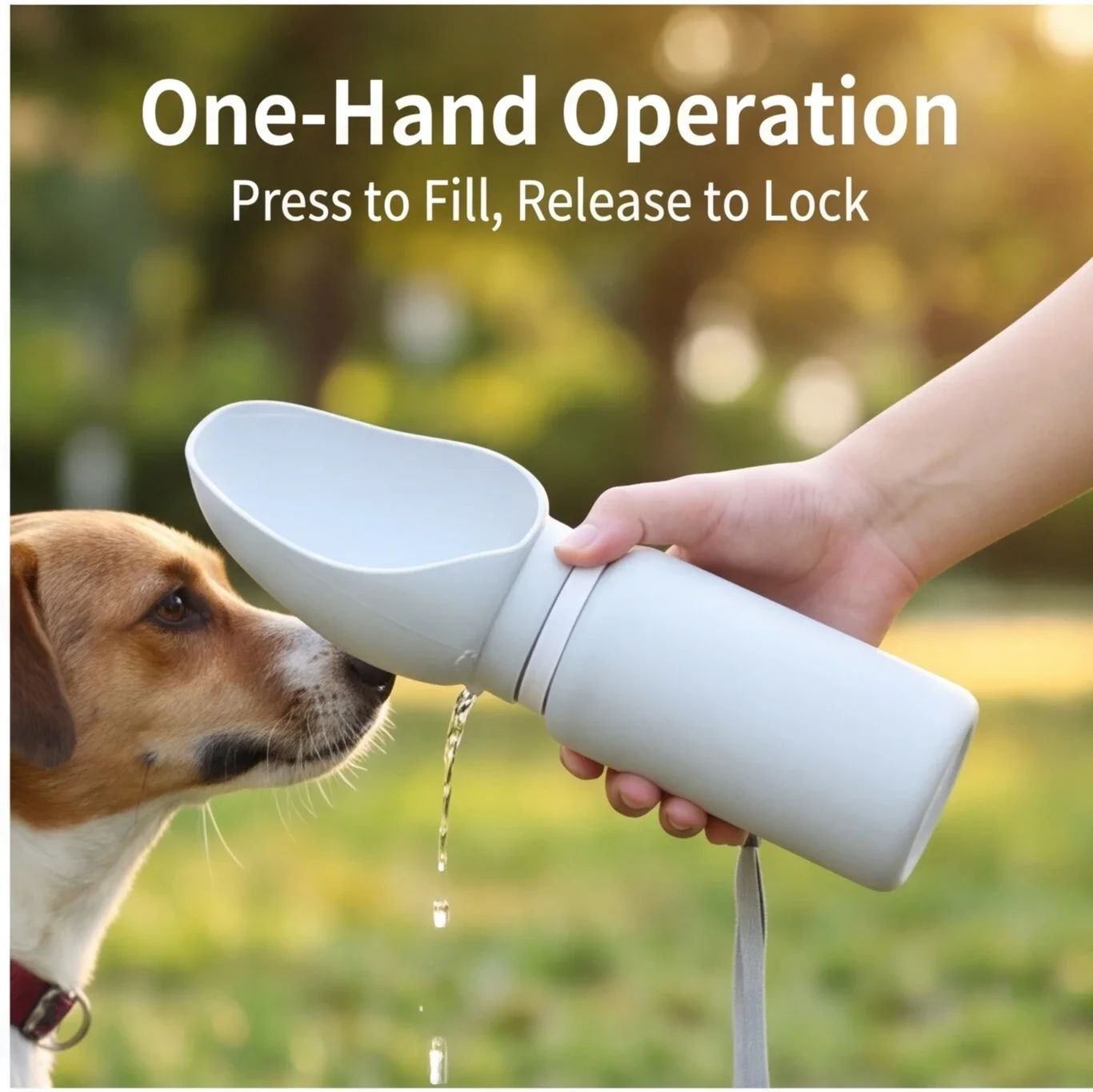 Borraccia portatile per cani accessorio viaggio e passeggiata_voghion.com