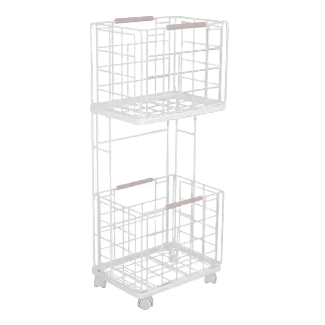 이동식 2단 세탁물 카트: 홈 오거나이즈의 필수 도구