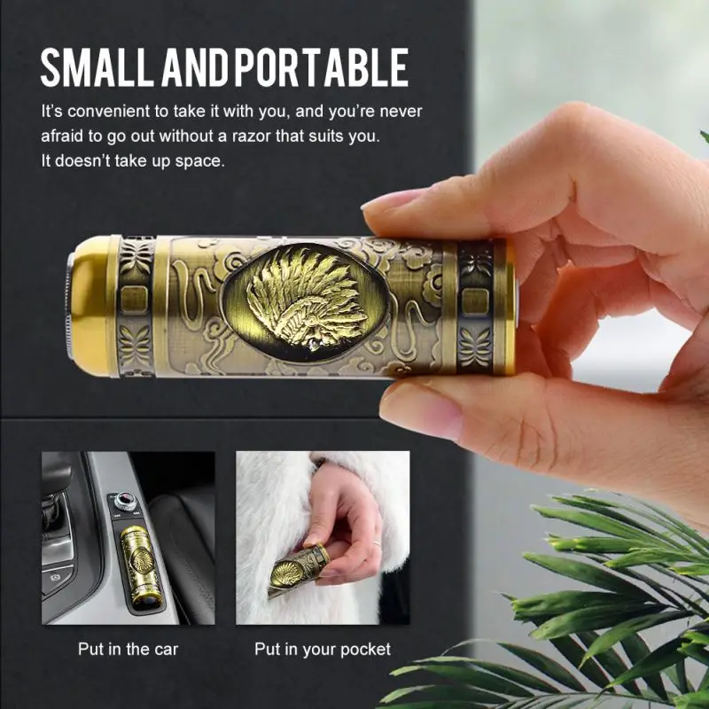 Electric Shaver Beard Trimmer Men's Electric Shaver Beard Trimmer Portable Hair Shaver Barbershop Hair Cutting Machine USB Rechargeable Waterproof Cutter