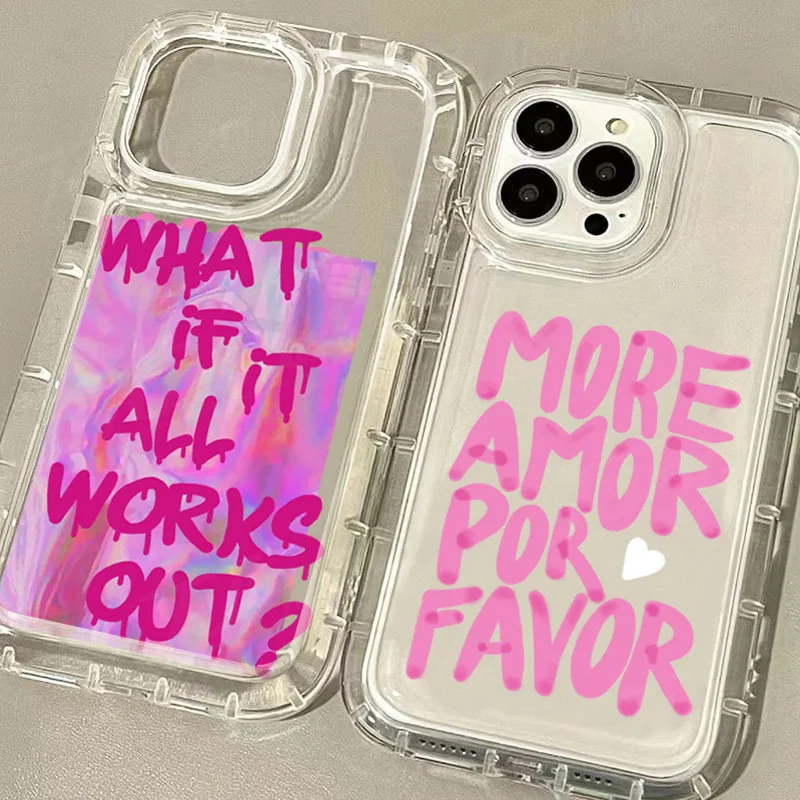 Graffiti More Amor Por Favor Shockproof Clear Silicone Phone Case
