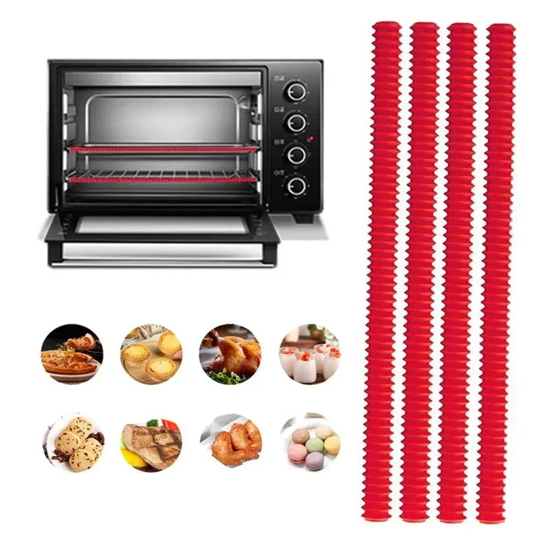 Silicone Heat Insulation Strip Sleeve High Temperature Resistance Guard sleeve Kitchen Baking Tool Microwave Oven,silicone oven mitts,kitchen gloves,silicone oven gloves,silicone oven protector