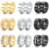 1 Pair/9 Pairs Non-Piercing Earrings Stainless Steel Clip On Hoop Earrings For Men Women Paved CZ Ear Clip Earrings Set 1