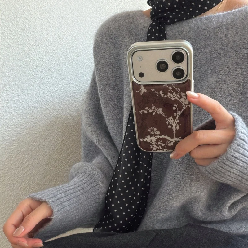 รูปสินค้า เคส iPhone ลายดอกไม้สีขาว นก ป้องกันฝุ่น สวยหรู ดูดี