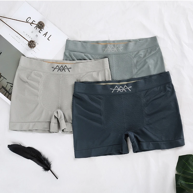Men's Underwear Stretch Cotton Mid Waist High Elastic Shorts Breathable