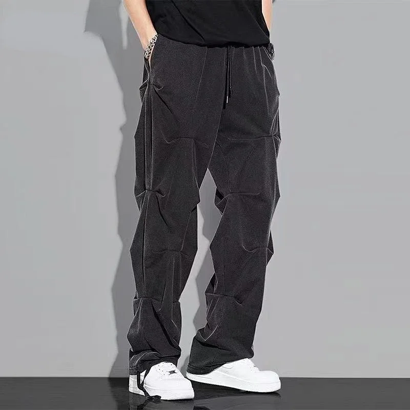 

Casual Pants Man Hippie Wrinkle Aesthetic Trousers for Men Black Hip Hop New in Fashion Stylish Baggy Cotton Trend Harajuku Sale