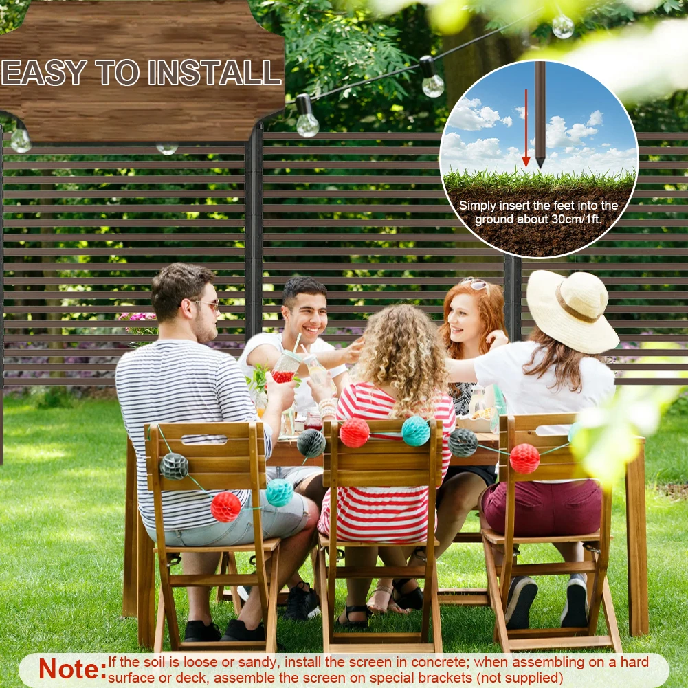 3 Ft W X 4 Ft H Metal Privacy Fence PE-Coated Steel Pipe Privacy Screen Fence Fence Panel for Outside Backyard Garden Patio