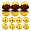 12 Pcs Golden Plastic Easter Eggshell Gift Boxes Openable Fillable Toy Eggs for Kids Easter Basket Decorations Reusable Mini 1