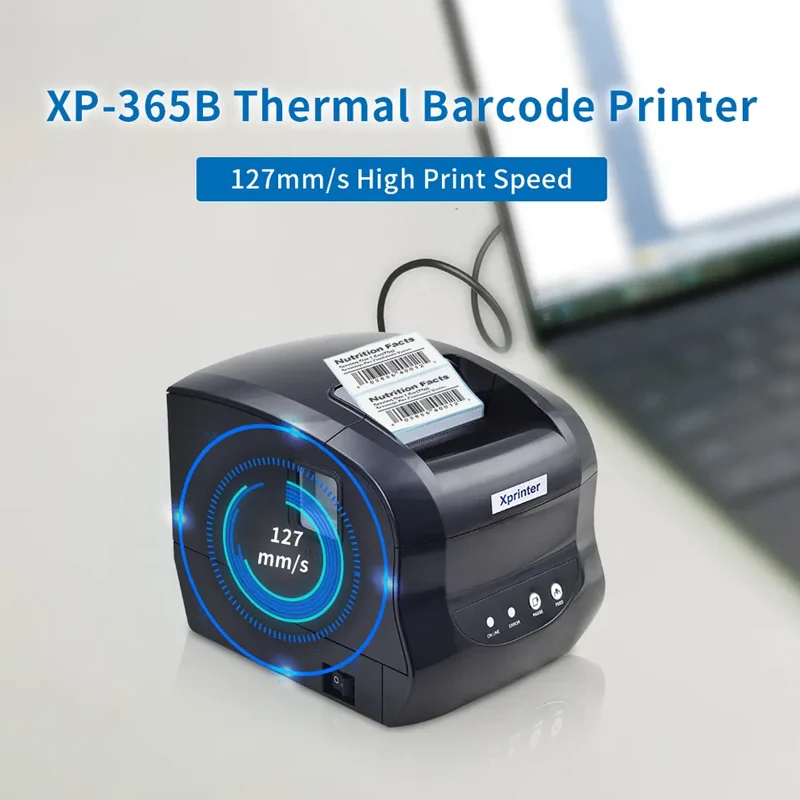 Xprinter XP-365B 3인치 열감 라벨 프린터 상점용 바코드 QR코드 스티커 영수증 프린터