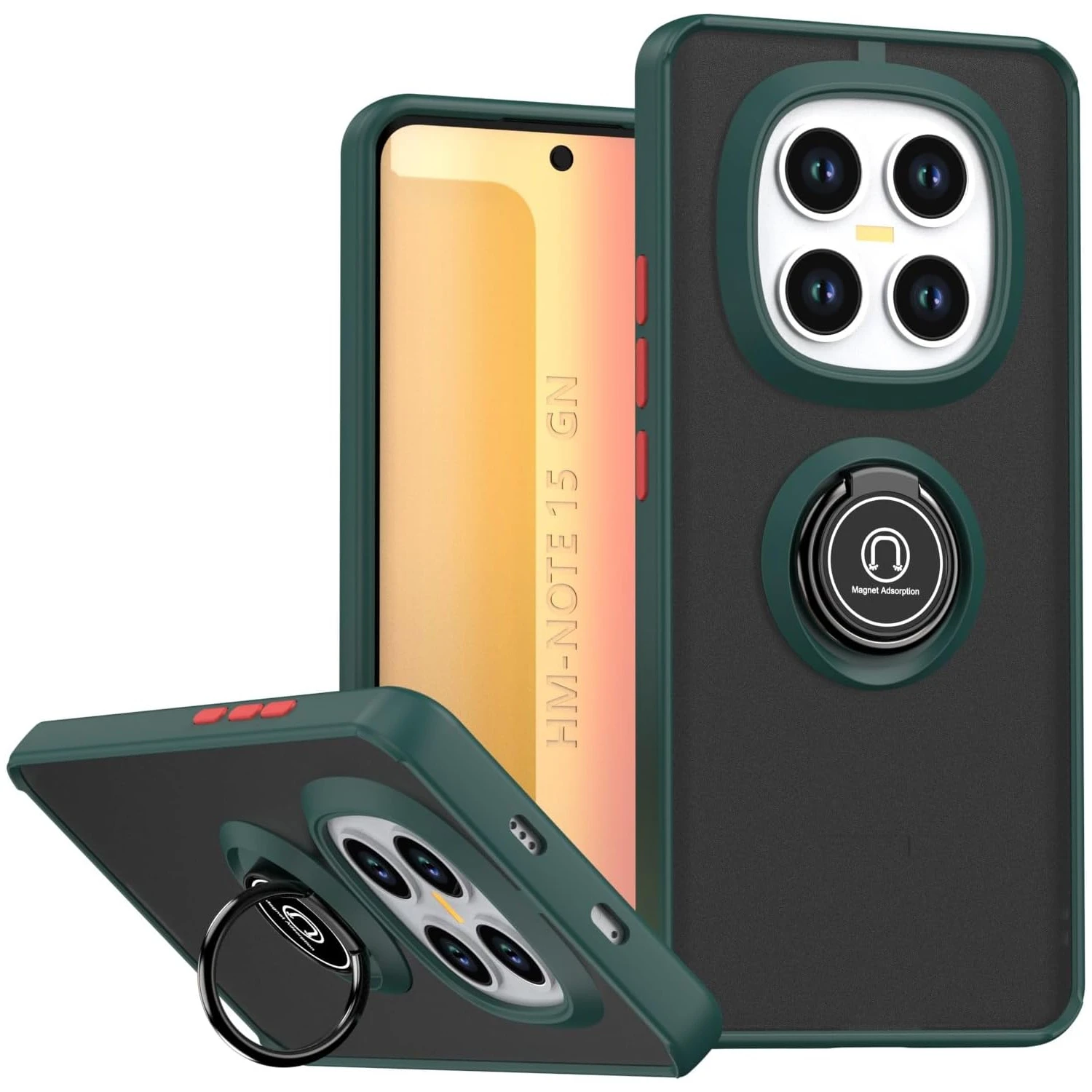 Shockproof Matte Case with Magnetic Stand and Ring Holder
