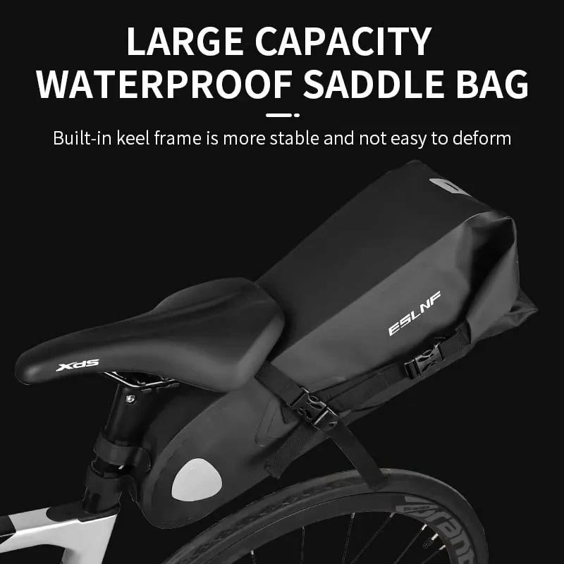 ESLNF Bike Bag Waterproof 13L Large Capacity Bicycle Saddle Bag Cycling  Foldable Tail Rear Bag MTB Road Trunk Bikepacking - AliExpress