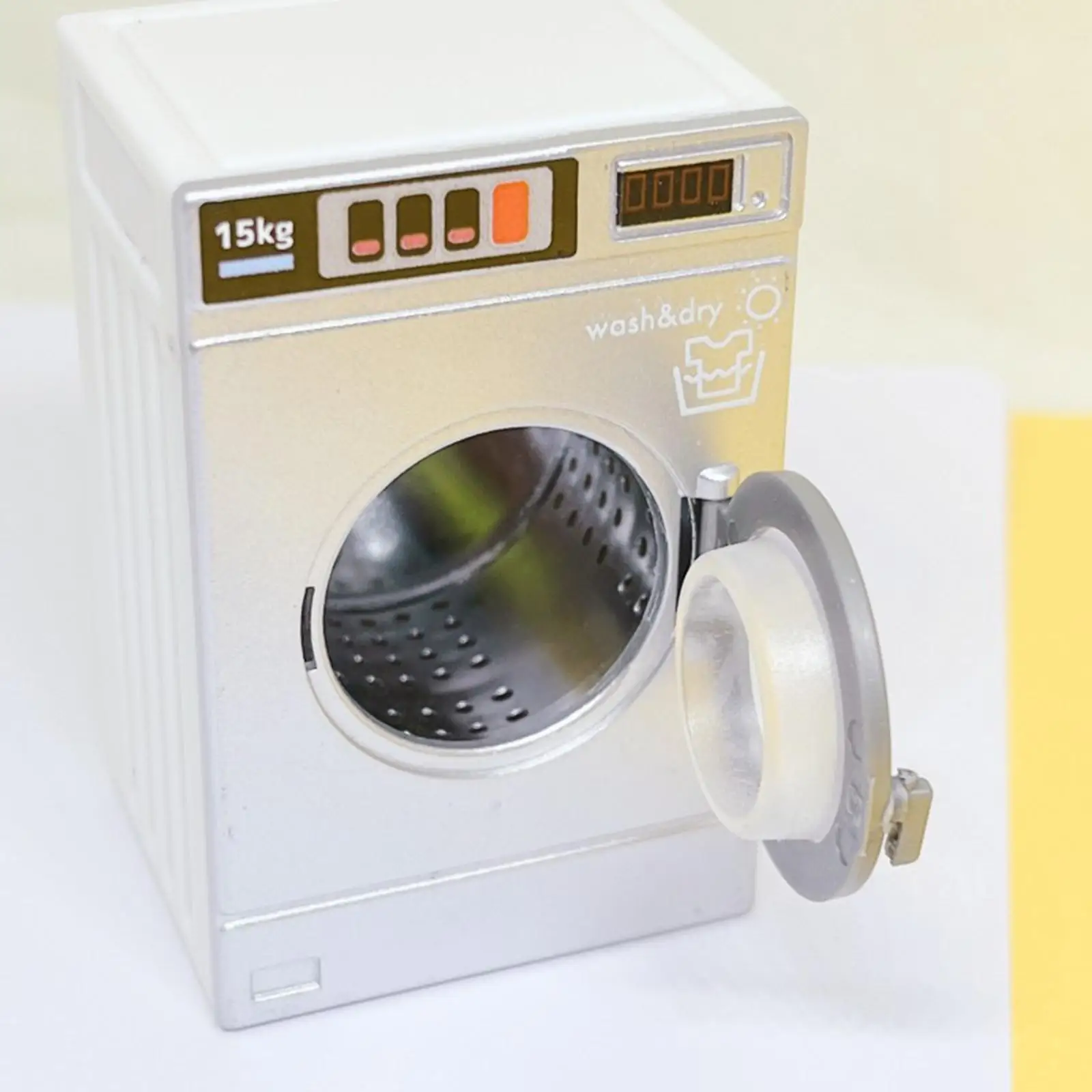 Dollhouse Washing Machine 1/12 Pretend Play Toy for Holiday Present Ages 3-6 3