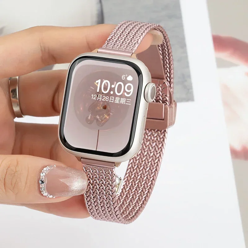 Magnetic Folding Stainless Steel Loop Band - Slim Women's Design