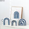 Blue and White Stripes Ceramic Vase Desk Decoration Artificial Flower Decorative Flower Arrangement Vases Room Aesthetic Decor 5