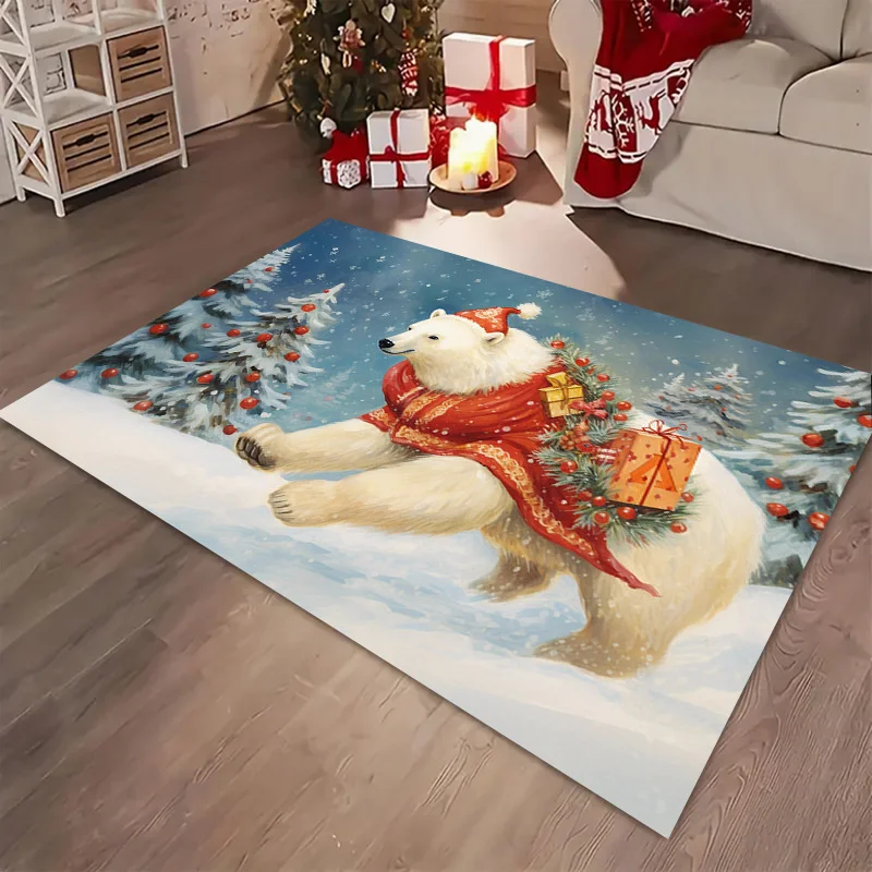 Christmas Carpet Thick Crystal Velvet Indoor