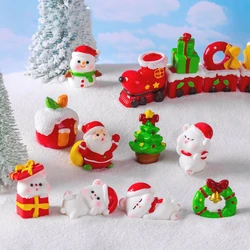 Mini Santa Claus & Snowman Figurine Set - Resin Holiday Decorations (20Pcs Random)