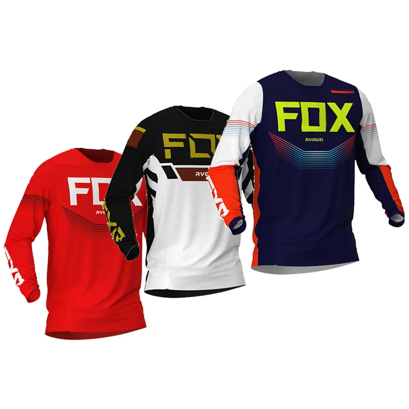 Rvouei Fox 2024 Motocross Jersey Moto Moto Mountain Bike Xc Bmx Dh T-Shirt Abbigliamento Maillot Ciclismo Downhill Mtb Maglie