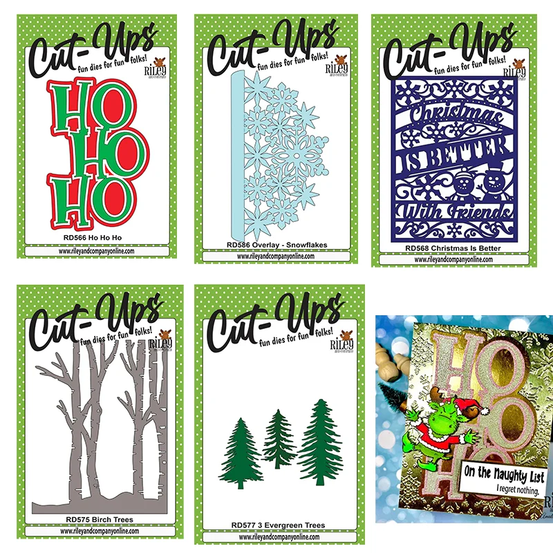 

Hot Sale Christmas Trees Snowflakes HO words Cutting Dies Stamp Scrapbooking Diary Decoration Stencil Embossing DIY Card