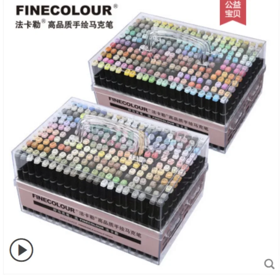 FINECOLOUR 오리지널 펜 케이스, T3 세대 풀 세트 마커, 480 컬러 확대 아크릴 휴대용 투명 펜 케이스