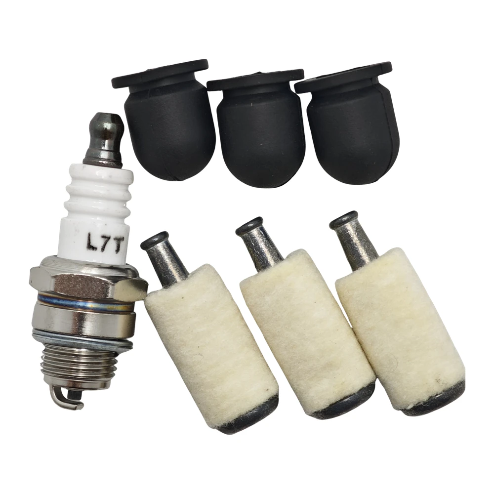 Carburetor Primer Bulb Fuel Filter Kit for Kawasaki TD18 TD24 TG33 Trimmer Strimmer 49043-2065 Spark Plug engine air filter kit