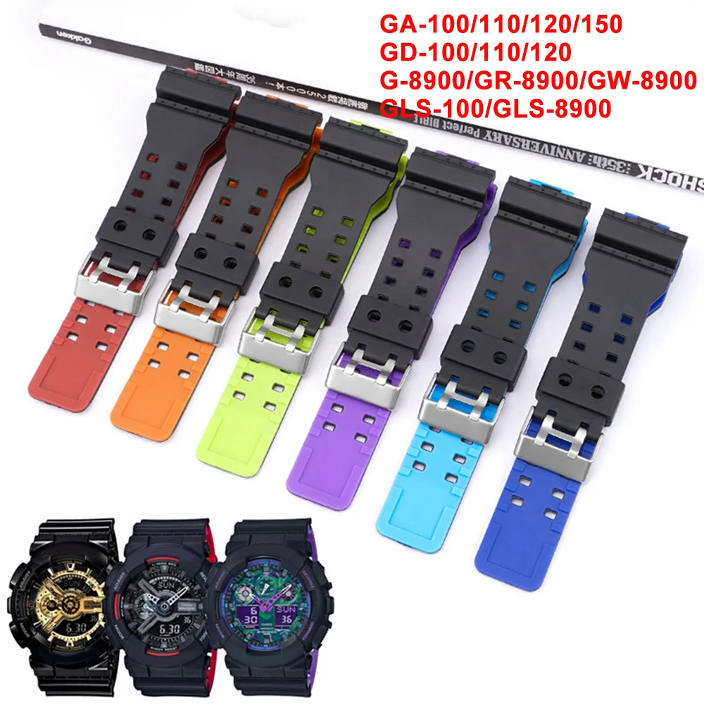 Cinturino In Resina Per Casio G-Shock Ga-100/110/120/150/300/400/700 Gd-100/110/120 G-8900 Gls-100 Accessori Per Cinturini In Silicone Da 16Mm