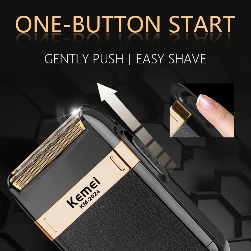 Kemei KM-2024 Professional Men's Shaving Machine USB Charging Electric Shaver Waterproof Beard Trimmer Hair Trimmer Machine 5
