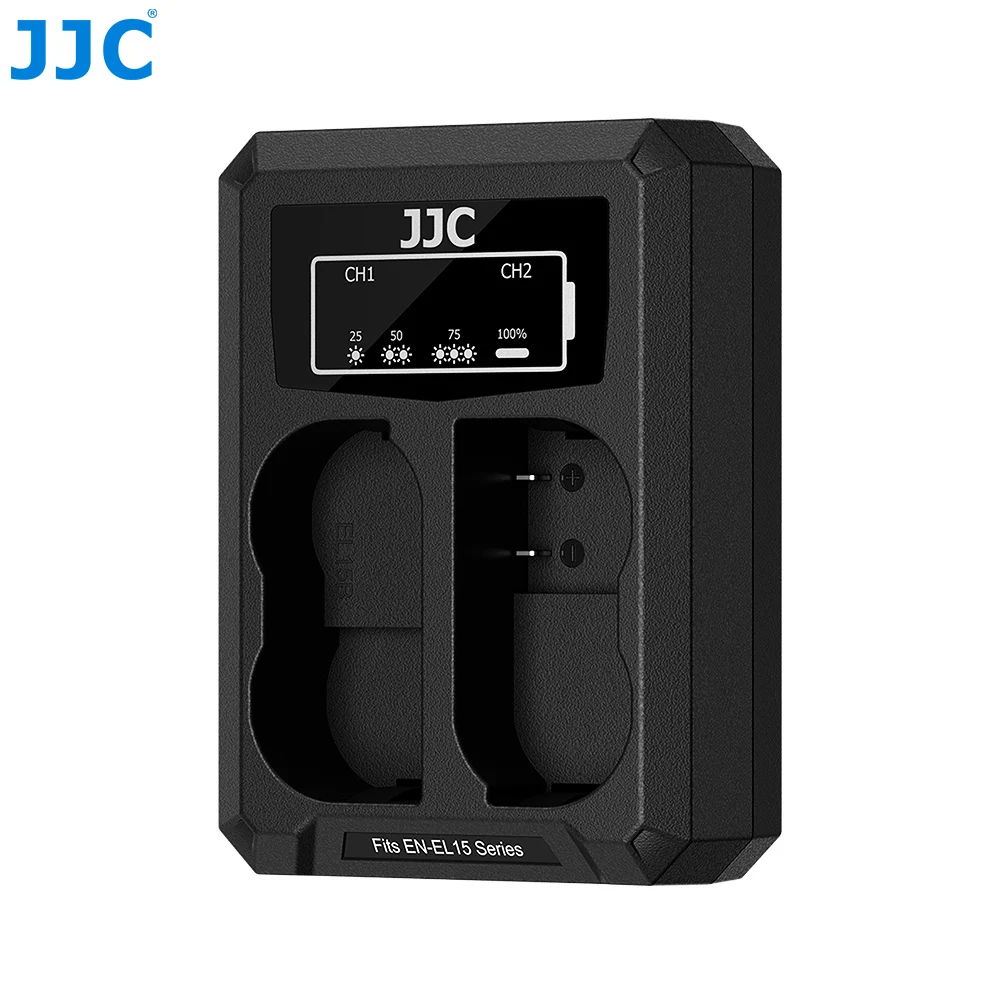 JJC アップグレード版 デュアルバッテリー充電器 USB-C ニコン EN-EL25
