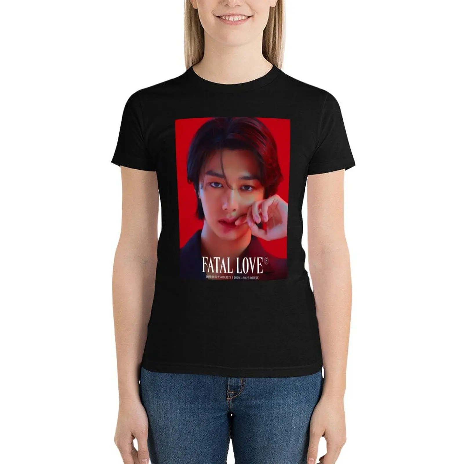 

hyungwon T-Shirt funny oversized anime clothes workout shirts for Women