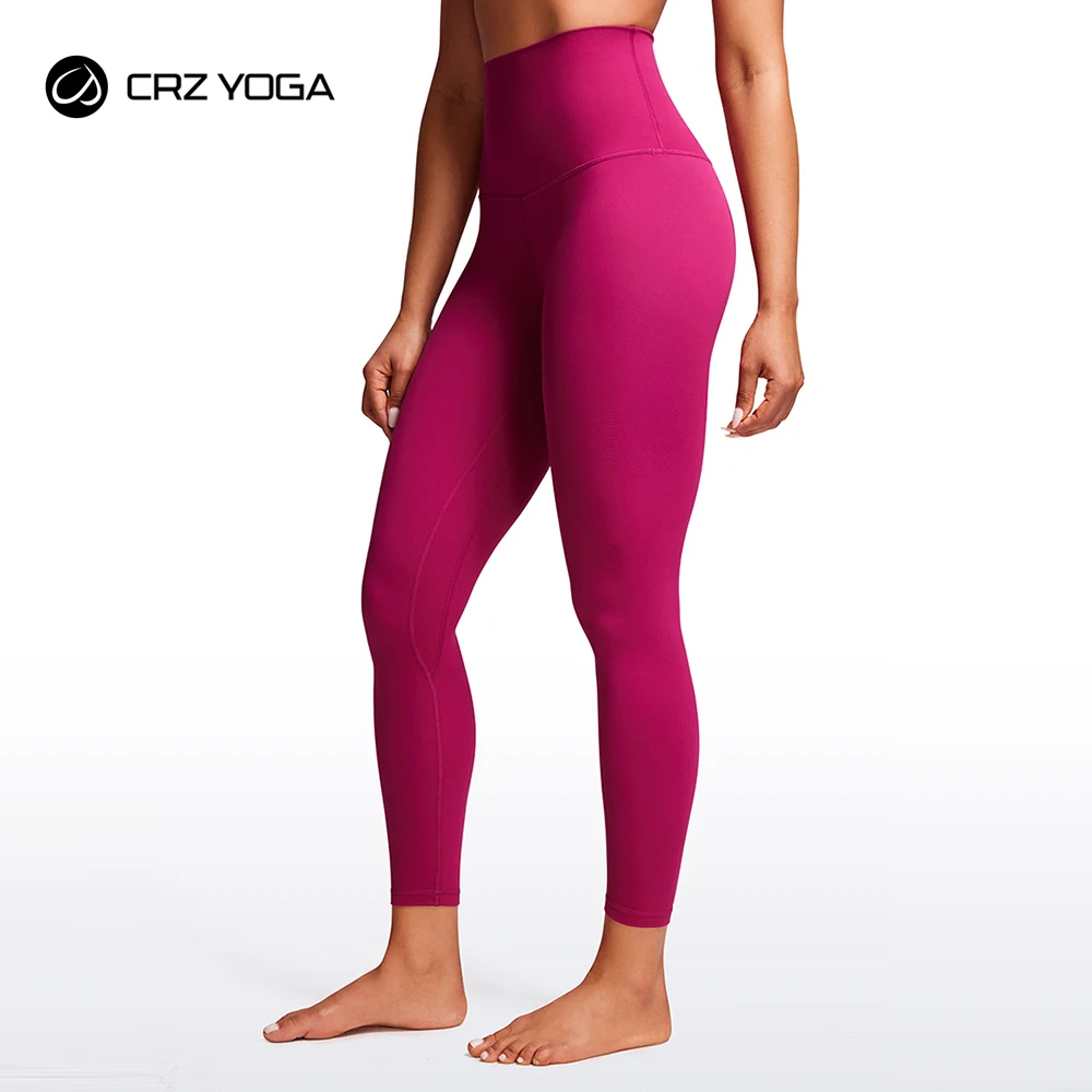 CRZ YOGA Super High Waisted Butter Luxe Yoga Pants 25 Inches - Buttery Soft Workout Leggings for Women