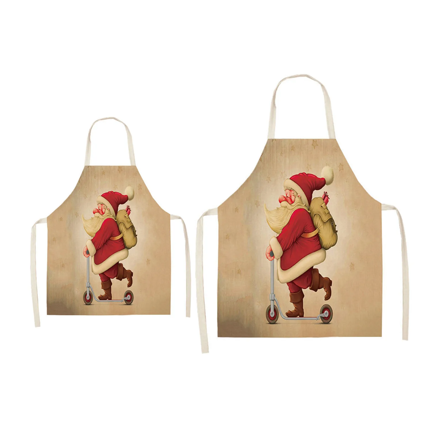 

Christmas Santa Cute Family Matching Apron Dad and Me Pinafore Kid Drawing DIY Boy Men Couple Kitchen Waterproof Baking Apron