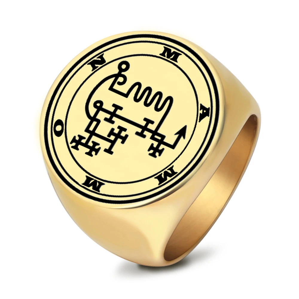 Sigil of Lord Mammon Occult Magick Stainless Steel Ring