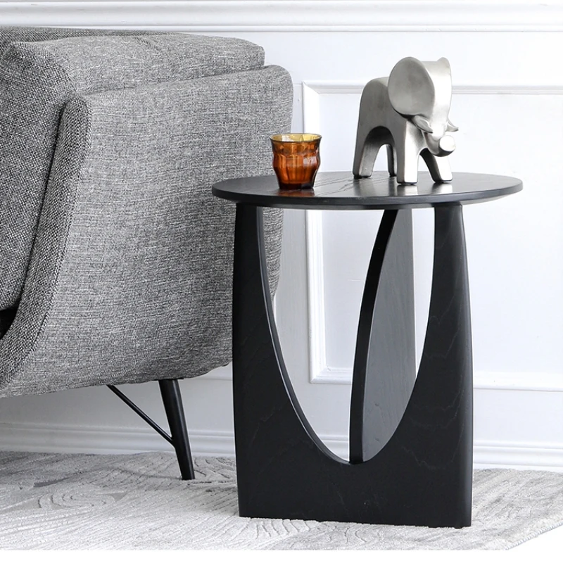 Vintage Wabi-Sabi Coffee Table, Solid Wood Small Bedside Table, Nordic Living Room Organizer, Minimalist Sofa Side Table