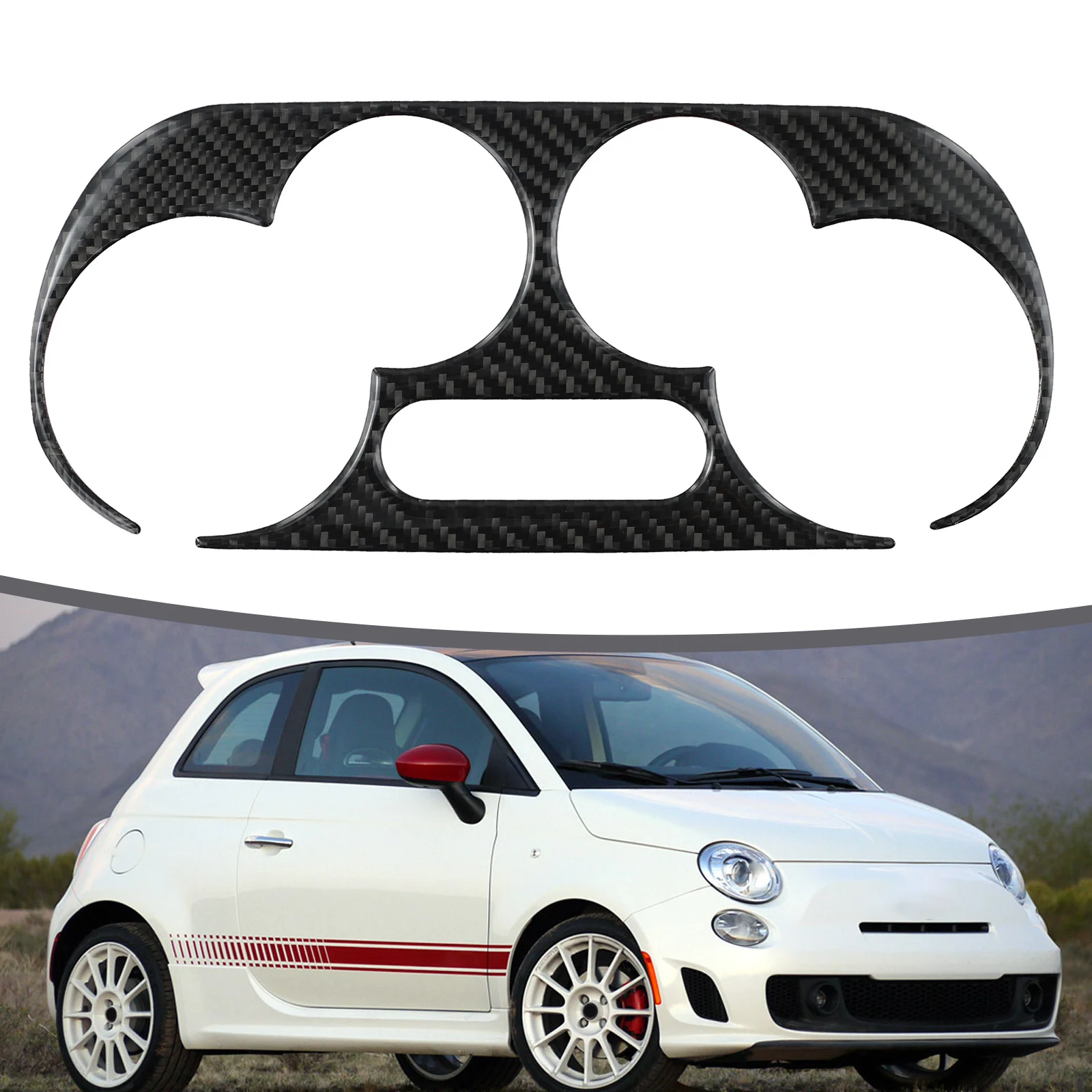 

1 шт., автомобильная ручная климатическая консоль для Fiat 500 2012-15, ручная климатическая консоль из углеродного волокна, внутренняя отделка, автомобильные аксессуары