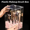 Dustproof Plastic Makeup Brushes Storage Box 500g Beads Optional Transparent Cosmetic Brush Organizer Beauty Eyebrow Pencil Case 6