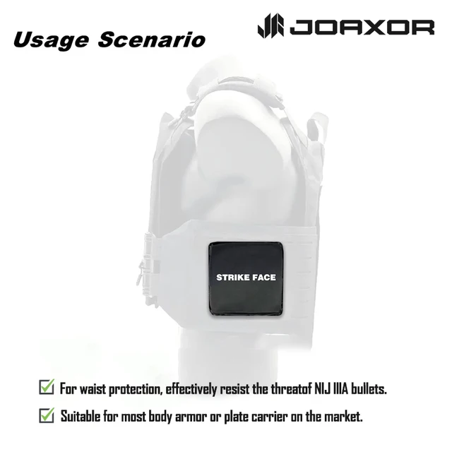 JOAXOR Soft BulletProof Plate 6"x6" NIJ Level IIIA 3A 0101.06 Vest Soft Ballistic Side Waist Panel 3