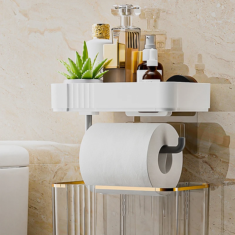 Punch-free Toilet Paper Holder Box Waterproof Storage Toilet Paper Storage Rack Towel organizer Bathroom Tissue Box