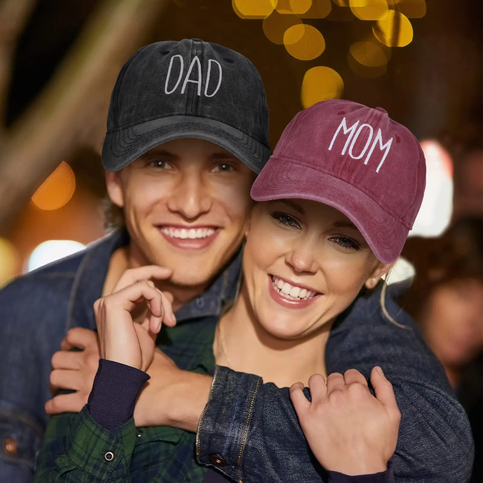 Letter DAD MOM Embroidery Hats For Women Men Washed Cotton Baseball Cap Retro Casual Unisex Sports Sun Hat 4