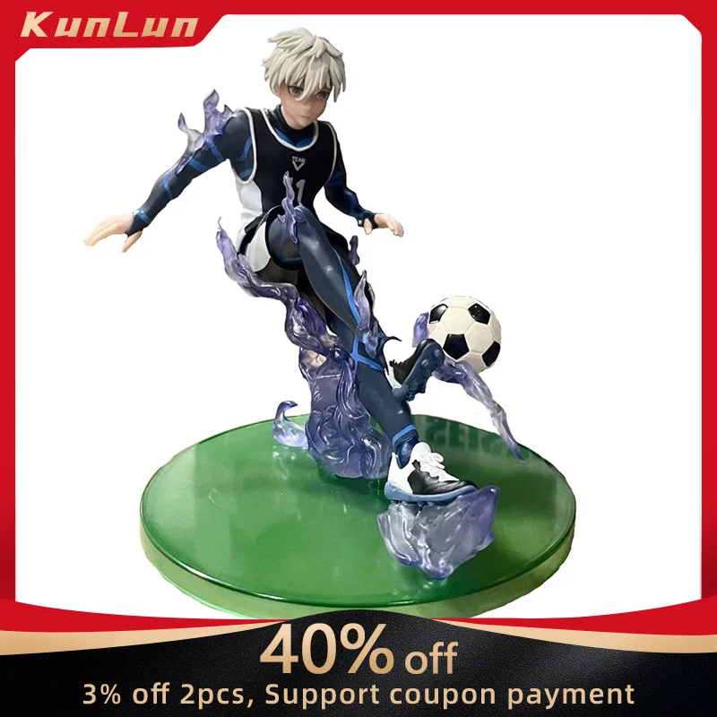 

18cm Anime BLUE LOCK Figure Nagi Seishiro Football Youth Statue Pvc Model Yoichi Lsagi Figur Collectible Desk Ornaments Toys