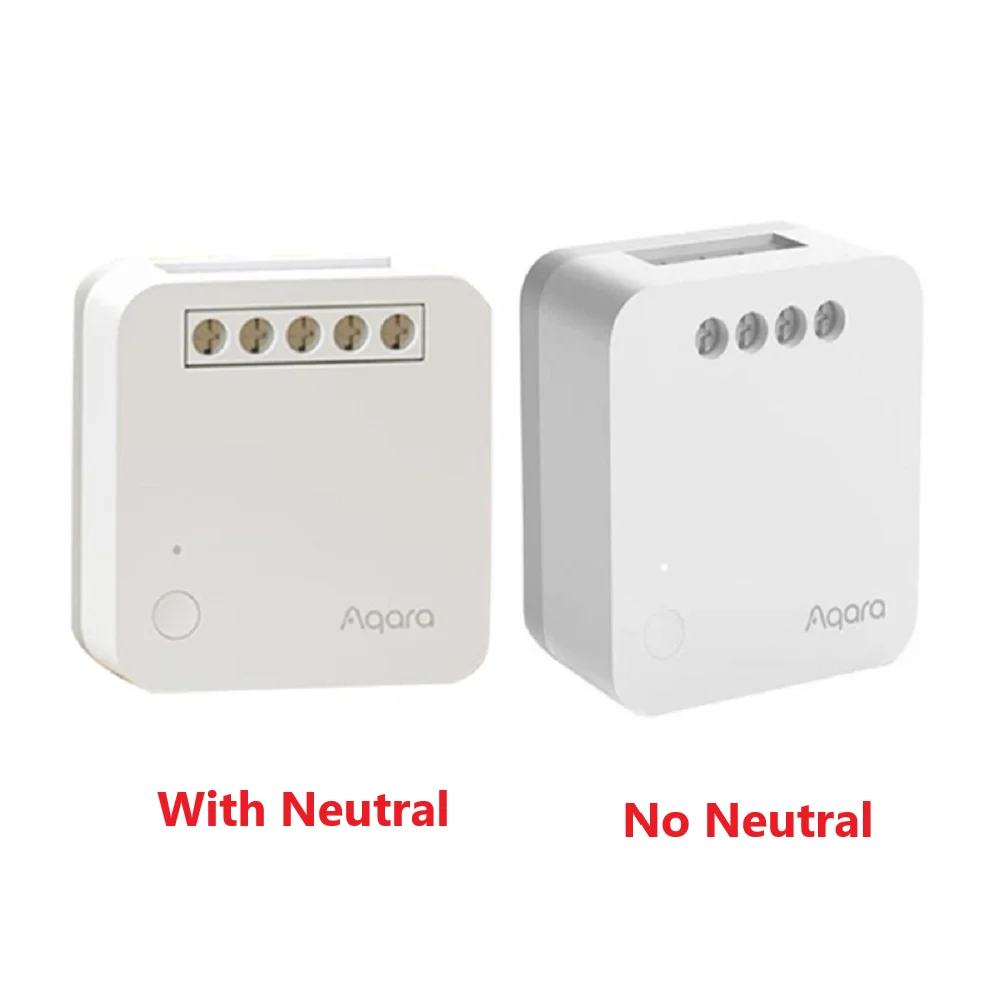 Aqara 단일 채널 릴레이 컨트롤러 T1 스위치 모듈 Zigbee 3.0 중성선 없음/중성선 포함 스마트 홈 타이머는 Homekit 앱과 함께 작동합니다.